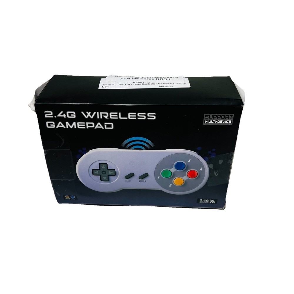 KIWITATA 2 Pack 2.4GHz Wireless Controller For  Super Nintendo Purple Button